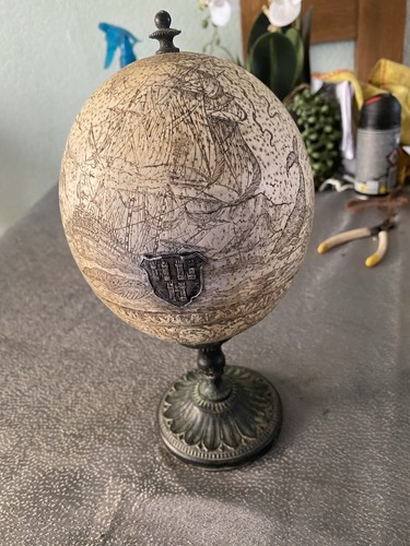 Scrimshaw egg whaling scene - scrimshaw,