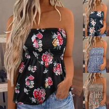 Womens Floral Boob Tube Summer