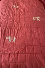 Debenhams Red Elephant Design Quilted Bedspread/Throw XL /King