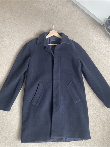 Apc navy trench coat wool - trench,