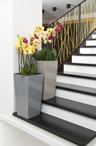 Large tall gloss plant pot - large,