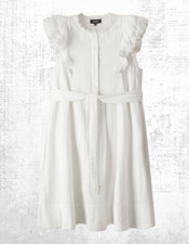 Ex ME+EM Women’s Cheesecloth Frill Short Swing Dress RRP £150 Without Bel
