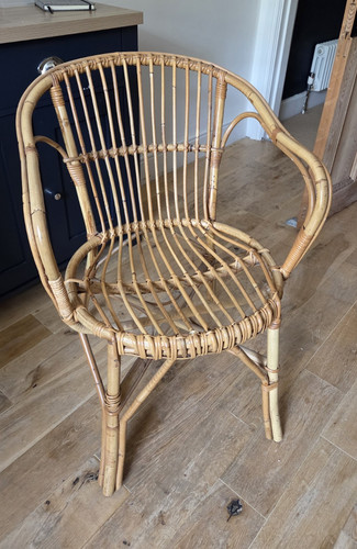Rattan bamboo accent chair - rattan,