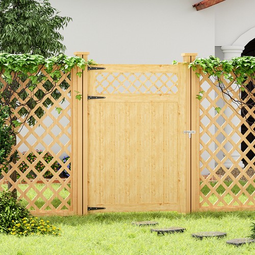 Outdoor garden wooden gate - wooden,
