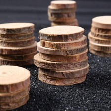 30Pcs Wood Slices Round Discs Tree Bark Log Wooden Circles 5-6cm Craft Decor