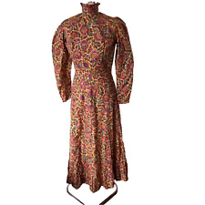 Vintage 1970s Edwardian Style Prairie Maxi dress Size 8 10 UK Handmade