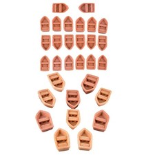 10 Set Miniature Wooden Row