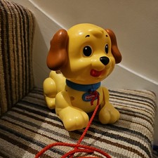 Vintage Fisher Price Dog Lil Snoopy Pull Along Puppy / Dog Walk Toy