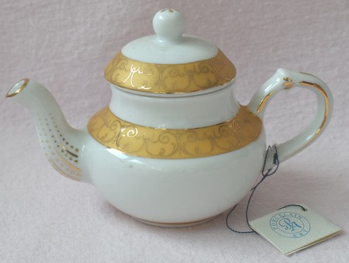 Porcelain art miniature teapot - porcelain,