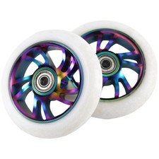 2Pcs 110mm Scooter Wheels Replacement Aluminum Wear- PU Stunt7018