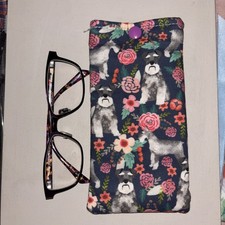 Schnauzer dog Fabric Glasses