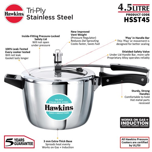 Hawkins tri ply ventura - 4.5l,