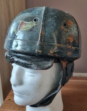 Vintage French Airforce  Flying Or Motorcycle helmet With Goggles