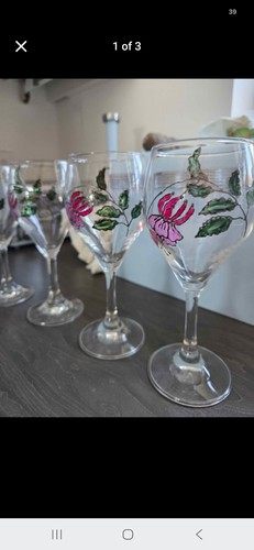 Vintage handpainted wine - handpainted,