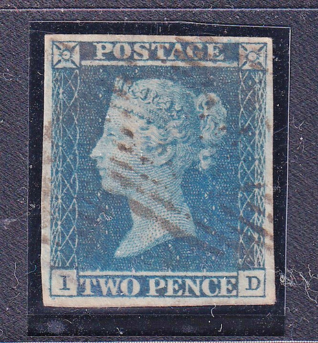 1841 two penny blue plate - 1841, 3