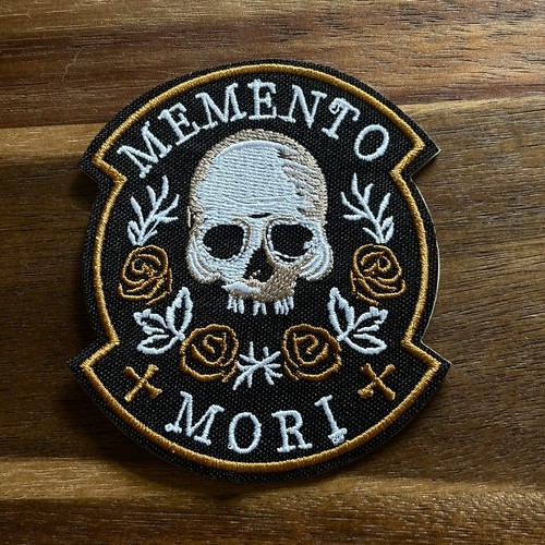 Memento mori skull rose patch - memento,