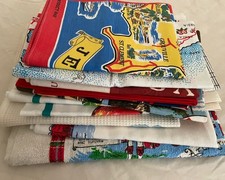 Job Lot Vintage  Assorted Tea Towels 10 Faulted/Old Stock