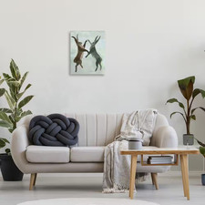 Boxing Hares in Neutral Tones