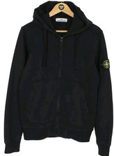 Stone Island Unisex Zipped Hoodie - Black-Size Large