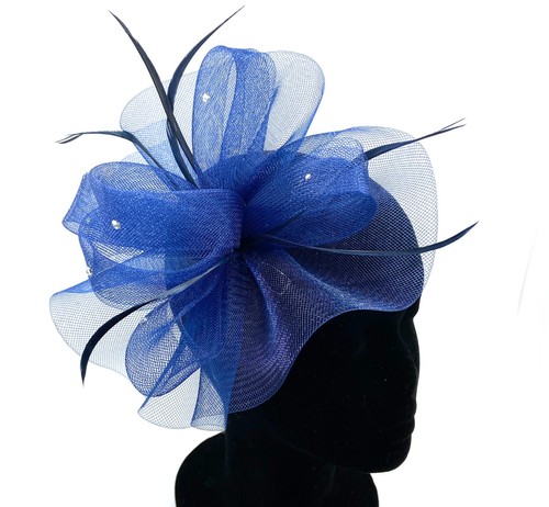 Navy blue fascinator ladies - blue, fascinator,
