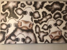 Caroline Shotton "Cow-Moo-Flage" Signed Canvas Art 112cm x 70cm GREAT CONDITION