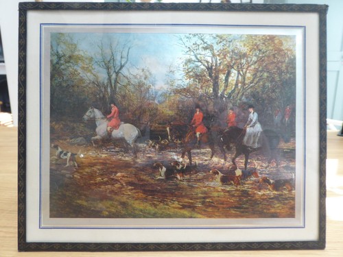 Vintage hunting scene - hunting, small
