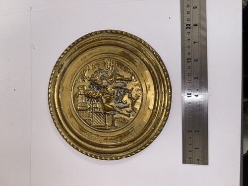 Vintage brass wall plaque - vintage,