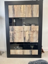 Oak Display cabinet And Matching Floor Standing Room Lamp