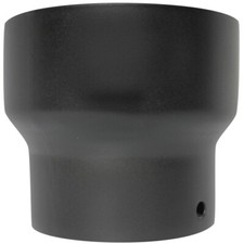 Single Wall Increasing Adapter Flue Pipe 125mm 5″ to 6" Black Vitreous Enamel 