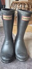 Hunter Wellies Size Kids J-12 Navy Blue Wellington Boots Unisex Boys Girls