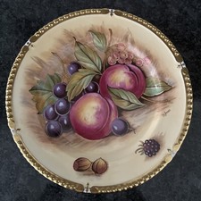AYNSLEY Orchard Gold Large 26 Cm Cabinet Plate with Gold Beading VGC D Jones