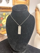 Vintage Small Silver Ingot On Silver Chain Marked London 1983 By Cc Hermann￼