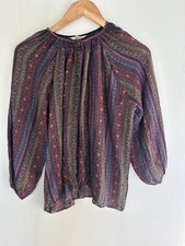 Tucker Blouse Silk Abstract