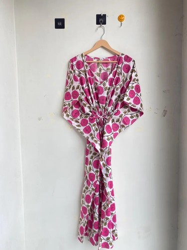 Pink floral kaftan - pink,