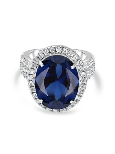 Oval cut blue sapphire - 3.78, ct