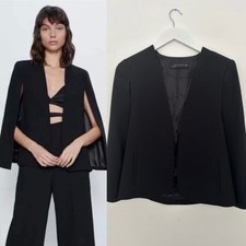 ZARA BLACK CAPE BLAZER PONCHO