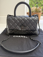 CHANEL Small So Black Quilted Coco Handle Calfskin Bag Authentic Receipt