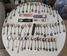 Vintage Set Of 92 Collectors Souvenir Spoons Various Countries, Counties,cities.