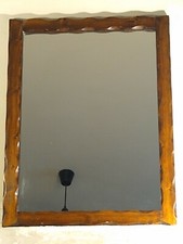 Rectangular Hanging Wall Mirror - Dark Wooden Frame - 27″x21″ - Medium Sized