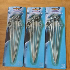 18 PCS BBQ LONG Metal Kebab Grill Steel Air Fryer Flat Skewers 15cm, 18cm, 20cm