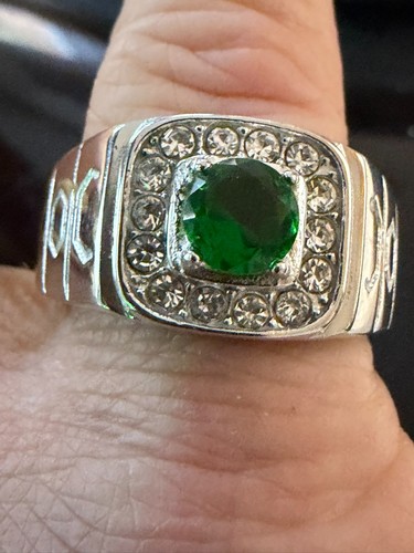 Mens emerald ring - mens, green