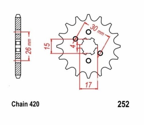 Pinion 13z pitch 420 - pitch, honda