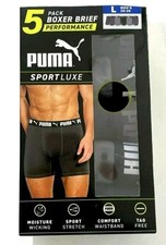 😳New PUMA Boxer Shorts Mens Stretchy 5 Pack Sport Large 36 - 38" RRP £40