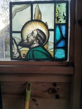 Original Antique Hand-painted Sample Panel For Northampton Church by Hardman's .