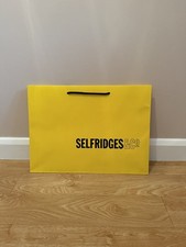 Selfridges Yellow Logo Gift Carrier Bag - 42cm X 31cm X 15cm