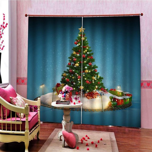 Christmas curtain panels - christmas,