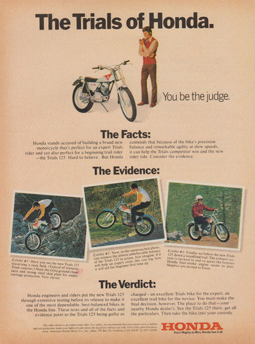1973 honda trials - honda, 125