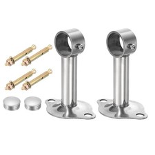 2 Pcs Ceiling Mount Curtain Rod Bracket, 25x100mm Stainless Steel Rod Holders