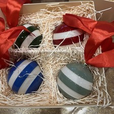 Cornishware T G Green mixed   Christmas Baubles Set of 4