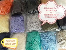 Latch Hook Yarn 4 ply hand pre-cut for rug making, crafts. 50 colours!! UK stock